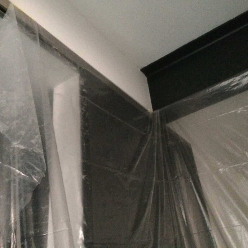 Naturofloor-Bauablauf: Staubvorhang