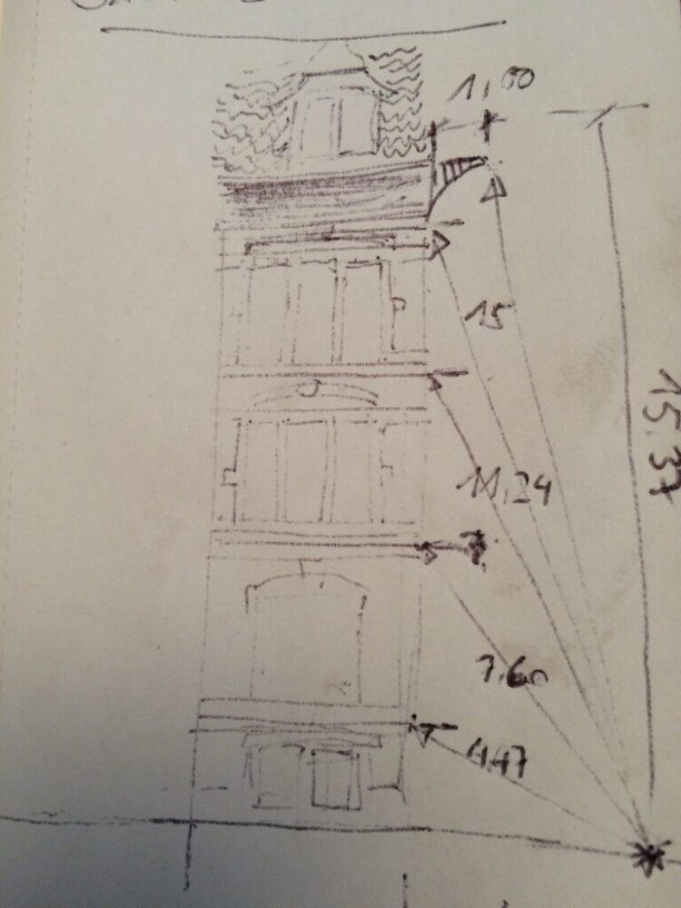 Schulhausfassade, Skizze