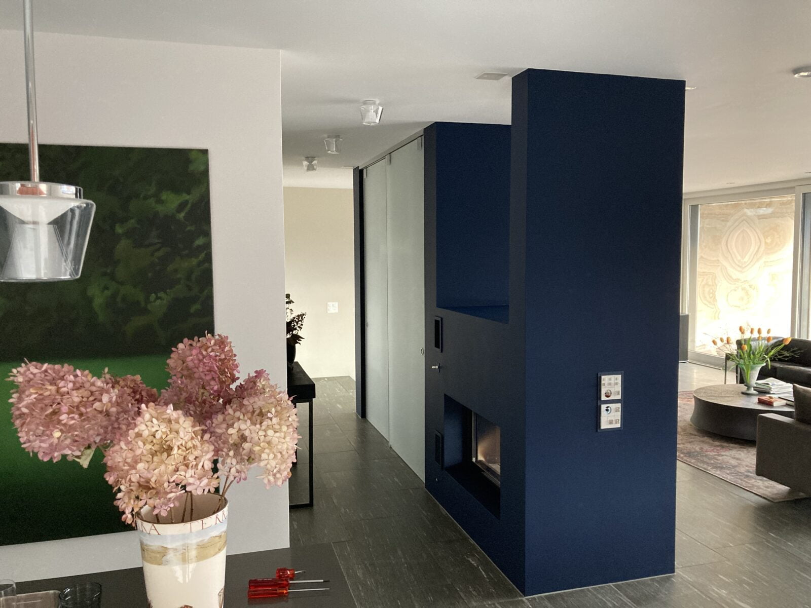 Chemin&eacute;e-Block in 12.048 Noir Turquoise 85